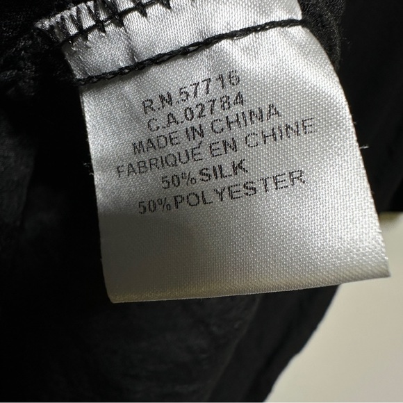 Black Button-Up Silk Tunic - Picture 9 of 10